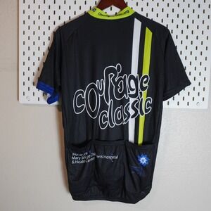 Courage Classic Bicycle Tour Cycling Jersey Voler SQ PRO Men's Large Black Green